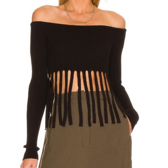 ‼️WOW‼️L'Academie Harrel Fringe Sweater in Black - Picture 5 of 5